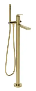 Cмеситель для ванны Gessi Ventaglio, h1069 мм, напольный, с переключателем и ручным душем, внешняя часть, цвет Brushed Brass PVD