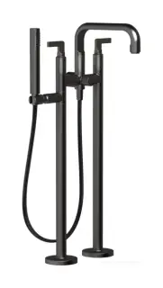 Смеситель для ванны Gessi Inciso, напольный, h877 мм, с душевой лейкой, встраиваемый, цвет Black Metal Brushed PVD