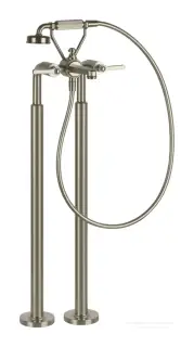 Смеситель для ванны Gessi Venti20, напольный, с душевой лейкой, внешние части, цвет Finox Brushed Nickel