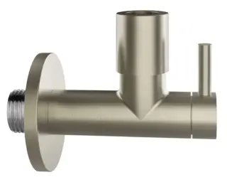 Кран-фильтр под раковину Gessi Technical Accessories, с подводом воды, L-96 мм, запорный, цвет Finox Brushed Nickel