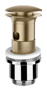 Донный клапан Gessi Technical, автоматический Stop&Go, для раковины c переливом, цвет Warm Bronze Brushed PVD
