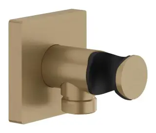 Шланговое подсоединение Gessi Rilievo, с держателем для душевой лейки, цвет Warm Bronze Brushed PVD