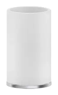 Стакан Gessi Inciso, настольный, ⌀75х127 мм, цвет White/Finox Brushed Nickel