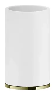 Стакан Gessi Inciso, настольный, ⌀75х127 мм, цвет White/Brass PVD
