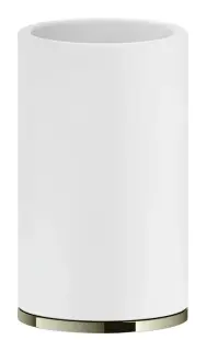 Стакан Gessi Inciso, настольный, ⌀75х127 мм, цвет White/Nickel PVD