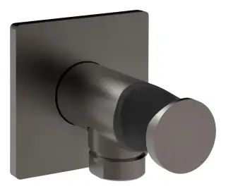 Шланговое подсоединение Gessi Inverso Bath&Shower, со встроенным держателем лейки, Н-60 мм, цвет чёрный металл шлифованный PVD