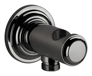 Шланговое подсоединение Gessi Venti20, со встроенным держателем ручной лейки и выводом воды, L-90 мм, цвет Black Metal PVD