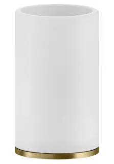 Cтакан Gessi Inciso,⌀75х127 мм, настольный, цвет White/Brushed Brass PVD