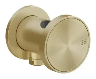 Шланговое подсоединение Gessi Origini, с встроенным держателем лейки и выводом воды, цвет Brushed Brass PVD