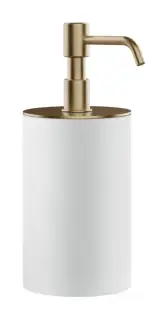 Дозатор для жидкого мыла Gessi Rilievo, настольный, ⌀75хh194 мм, цвет White/Warm Bronze Brushed PVD