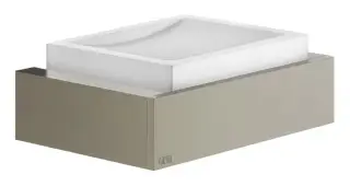 Мыльница Gessi Rettangolo, настенная, цвет White/Finox Brushed Nickel