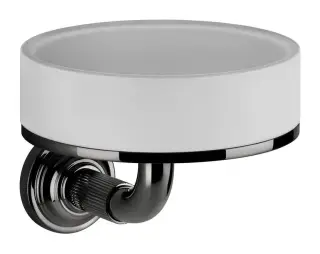 Мыльница Gessi Venti20, настенная, ø115 мм, цвет White/Black Metal PVD