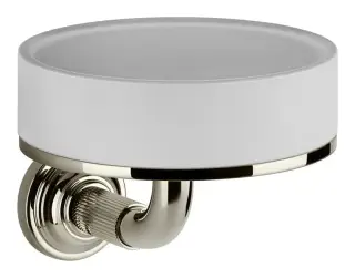 Мыльница Gessi Venti20, настенная, ø115 мм, цвет White/Nickel PVD