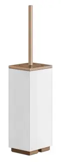 Ёршик напольный Gessi Rettangolo, белый композитный материал, цвет Copper PVD