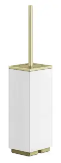 Ёршик напольный Gessi Rettangolo,белый композитный материал, цвет Brass PVD