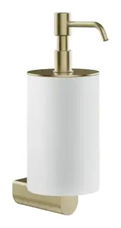 Дозатор для жидкого мыла Gessi Rilievo, настенный, колба из композитного материала, Н-222 мм, цвет Brushed Brass PVD