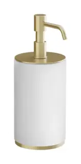 Дозатор Gessi Origini ⌀75хh199 мм, цвет White/Brass Brushed PVD