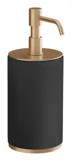 Дозатор для жидкого мыла Gessi Origini настольный, колба из чёрного композитного материала, цвет Warm Bronze