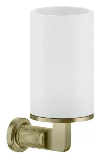 Стакан Gessi Inciso ⌀75хh176 мм, настенный, цвет White/Brass Brushed PVD