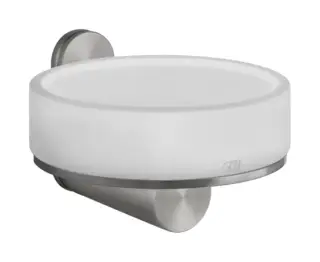 Мыльница Gessi316, настенная, Ø115хh75 мм, цвет White/Steel Brushed