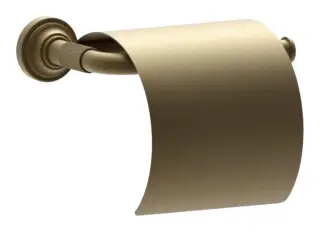 Бумагодержатель Gessi Venti20 Accessori, настенный, с крышкой, ширина 174 мм, цвет Antique Brass