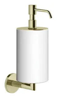 Дозатор для жидкого мыла Gessi Ingranaggio, настенный, белый композитный материал, цвет Brass PVD