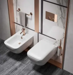 Ёршик Gessi Anello, настенный, цвет White/Copper PVD