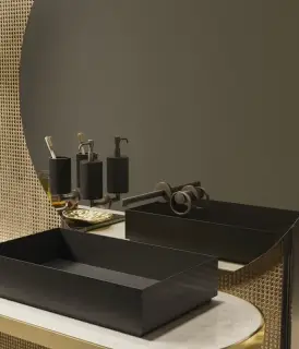 Дозатор Gessi Anello, настенный, цвет White/Brass Brushed PVD