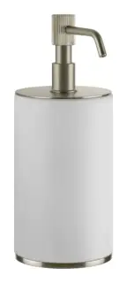 Дозатор для жидкого мыла Gessi Venti20, настольный, с белой колбой, объём 300 мл, цвет Finox Brushed Nickel