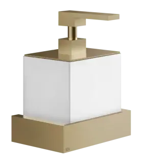 Дозатор для жидкого мыла Gessi Rettangolo, настенный, цвет Warm Bronze Brushed PVD