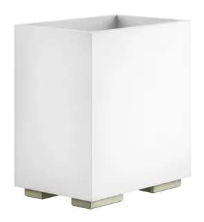 Корзина для мусора Gessi Rettangolo, h257 мм, цвет White/Nickel PVD