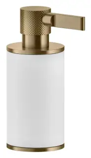 Дозатор Gessi Inciso, ø75х191 мм, настольный, цвет White/Warm Bronze Brushed PVD
