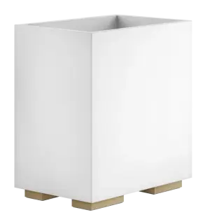 Корзина для мусора Gessi Rettangolo, h257 мм, цвет White/Warm Bronze Brushed PVD