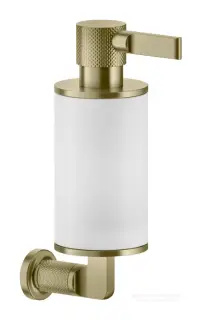 Дозатор Gessi Inciso ø75х240 мм, настенный, цвет White/Brass Brushed PVD