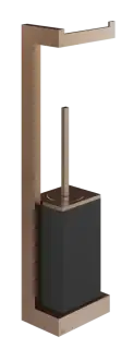 Cтойка Gessi, настенная, с бумагодержателем и ёршиком, цвет Black/Copper Brushed PVD