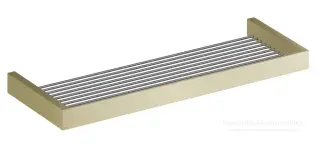 Полка Gessi Rettangolo, настенная, 600 мм, цвет Brass Brushed PVD