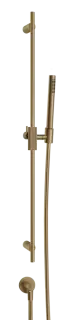 Штанга Gessi Ingranaggio, с душевой лейкой, шлангом и шланговым подсоединением, цвет Warm Bronze Brushed PVD