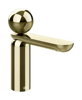 Смеситель для раковины Gessi Perle низкий, без донного клапана, с металлическим вентилем Brass PVD