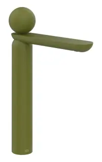 Смеситель для раковины Gessi Perle высокий, без донного клапана, с металлическим вентилем Matte Olive Green