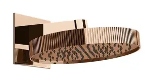 Верхний душ, Gessi Incastri Rigato, настенный, 75149-708, цвет Copper Brushed PVD