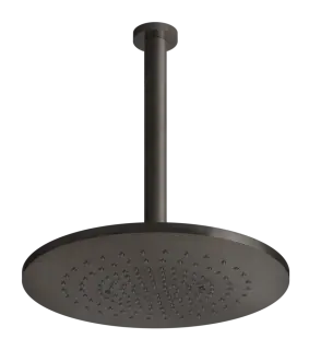 Верхний душ Gessi316, потолочный, с регулируемым кронштейном, длина по запросу, Ø355 мм, цвет Black Metal Brushed PVD