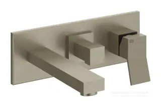 Смеситель для ванны Gessi Rettangolo K, встраиваемый, настенный, на 2 выхода, с переключателем, внешняя часть, цвет Finox Brushed Nickel
