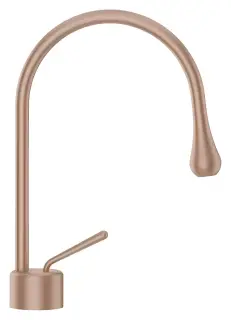 Cмеситель для раковины Gessi Goccia h309 мм, с коротким изливом, без донного клапана, цвет Copper Brushed GHRC