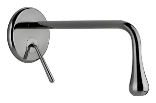 Смеситель для раковины Gessi Goccia, встраиваемый, однорычажный, излив 250 мм, без донного клапана, внешняя часть, цвет Black Metal GHRC