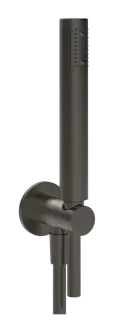Ручной душ Gessi, шланговое подсоединение, держатель, шланг, цвет Black Metal Brushed PVD