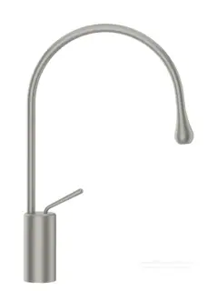 Смеситель для раковины Gessi Goccia h432 мм, со средним изливом, без донного клапана, цвет Brushed Chrome