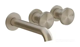 Смеситель Gessi Origini, настенный на 2 выхода, с переключателем, внешние части, цвет Finox Bruhed Nickel