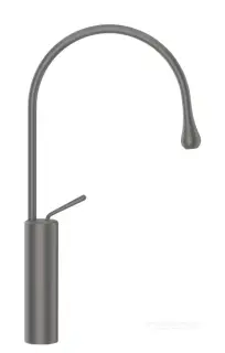 Cмеситель для раковины Gessi Goccia h523 мм, со средним изливом, без донного клапана, цвет Black Metal Brushed GHRC