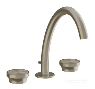 Смеситель для раковины Gessi Origini, средней длины на 3 отверстия, с донным клапаном, цвет Finox Brushed Nickel