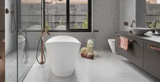 Смеситель Gessi Cono, напольный, с душевой лейкой, встраиваемый, h892х⌀55 мм, цвет Copper PVD